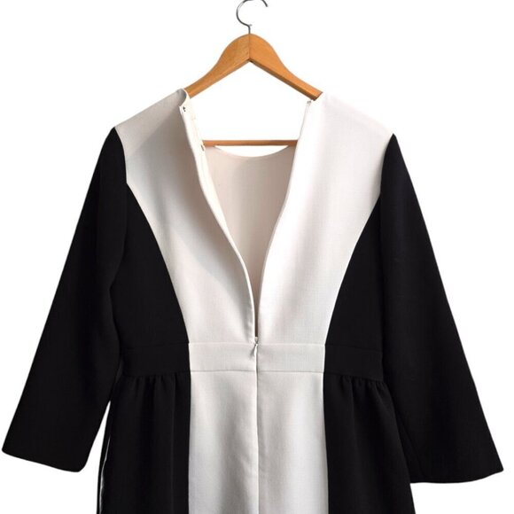 Kate Spade Tillie Cream & Black Color Block Sheath Dress With Pockets Sz 8 - Picture 9 of 12
